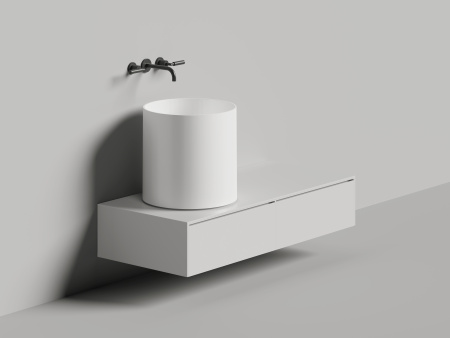 Раковина из литьевого мрамора Salini ARMONIA 130413GF 45х45 накладная цвет белый